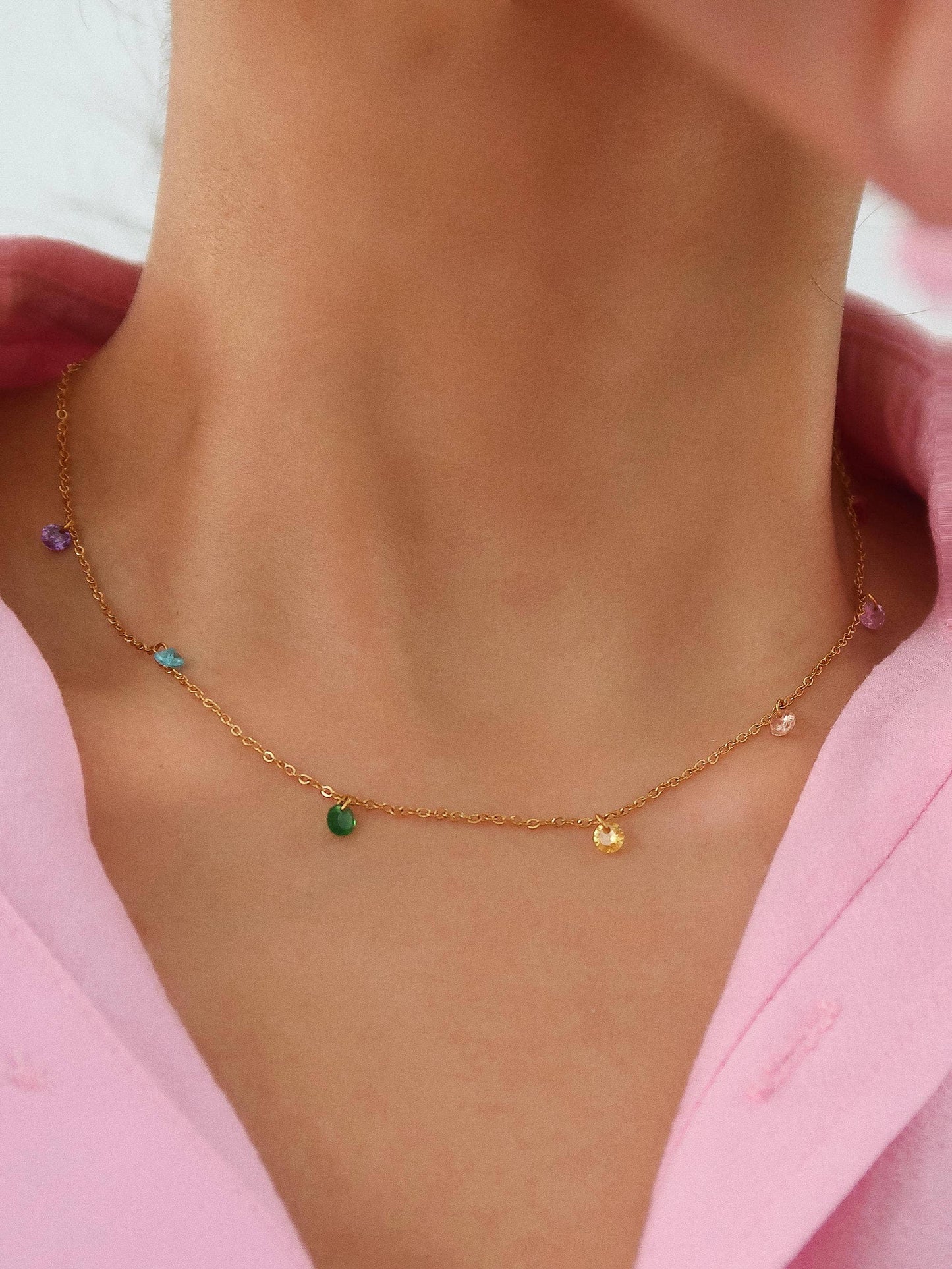 ARIELLE 18K CUBIC ZIRCONIA NECKLACE