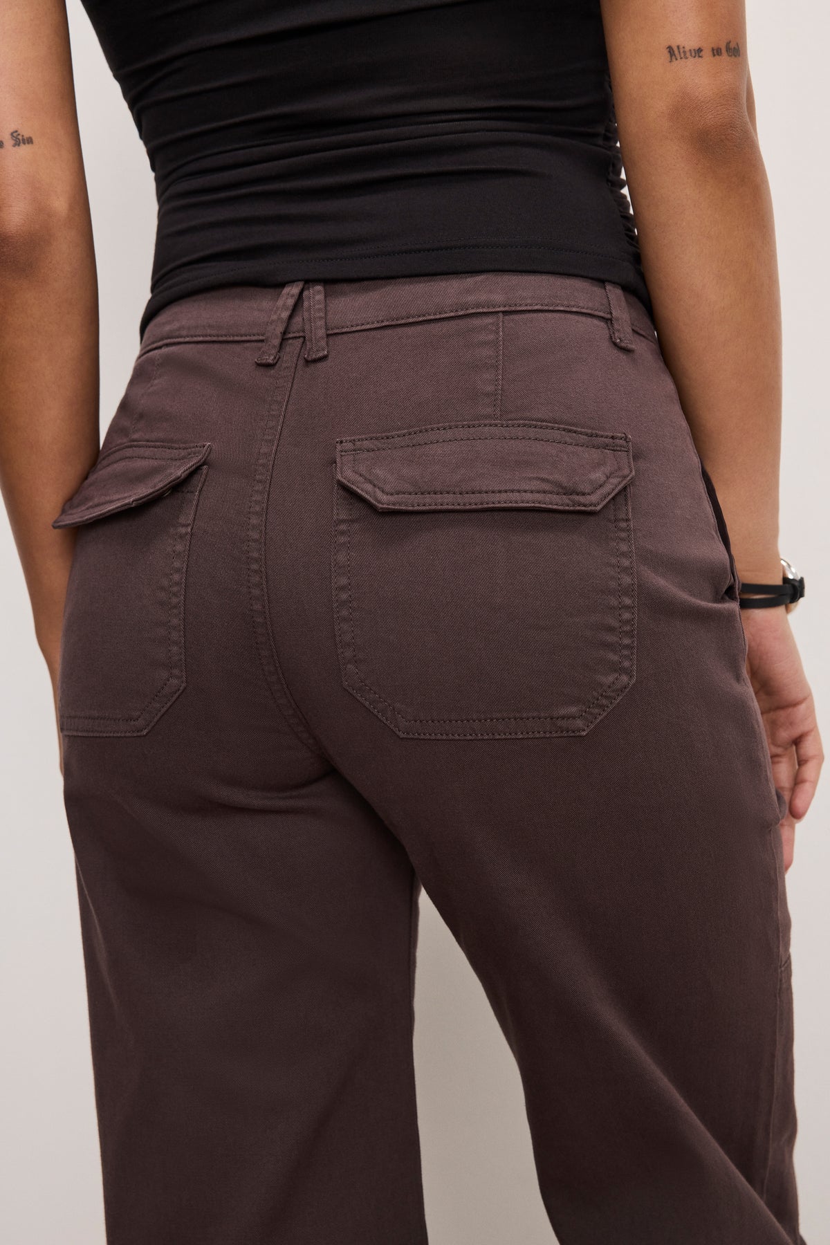 CARGO CROPPED TWILL PANTS