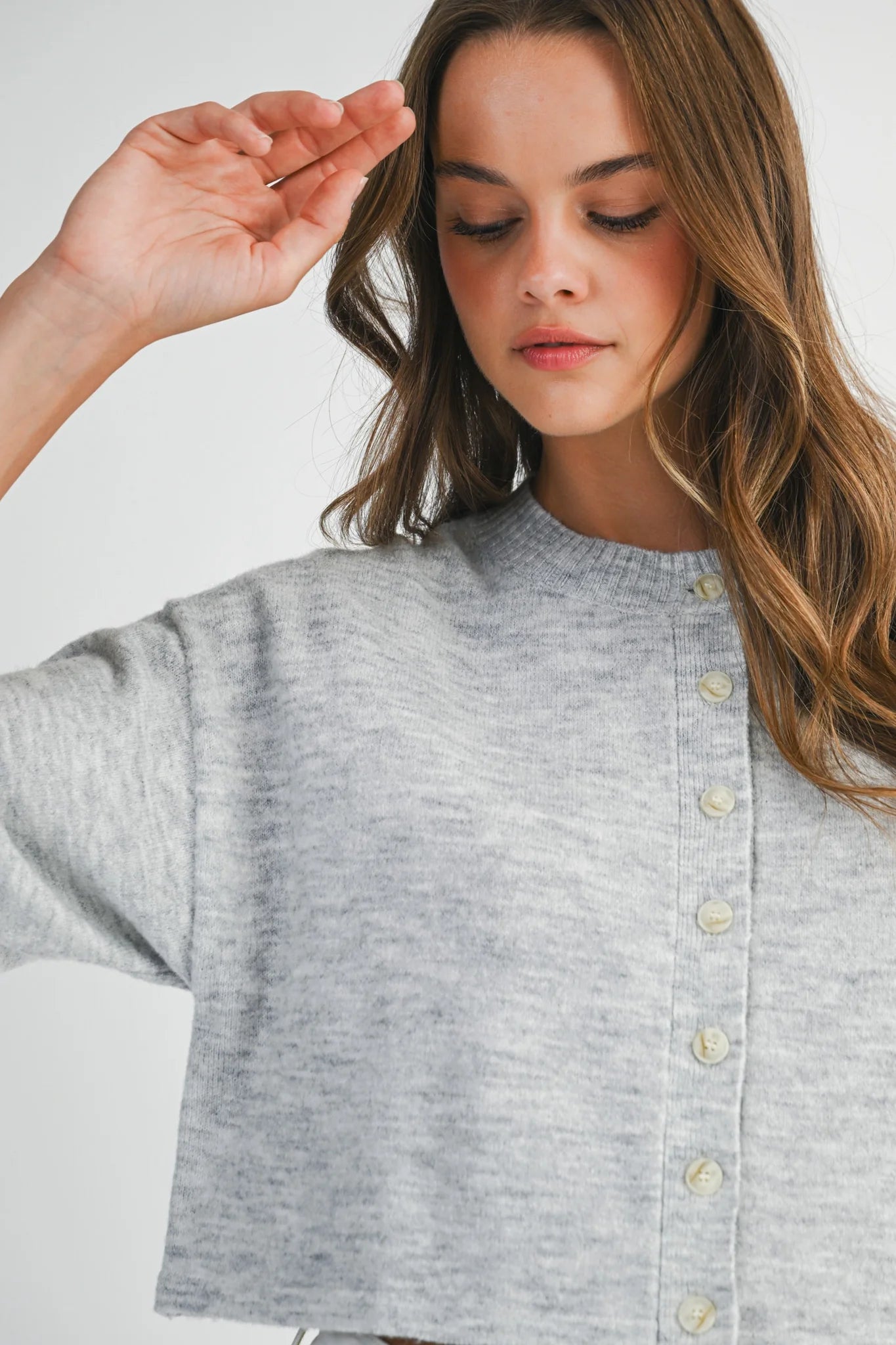 HEIDI BUTTON DOWN CROP CARDIGAN