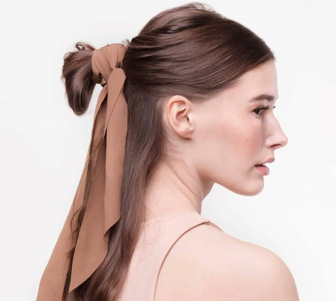 Crepe Scarf Scrunchie 2pc Set - Terra Cotta