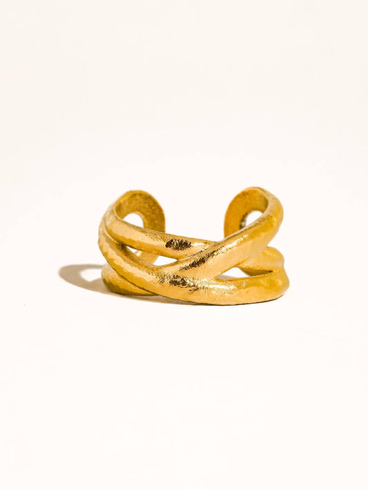 CORI 18K GOLD CRISSCROSS RING