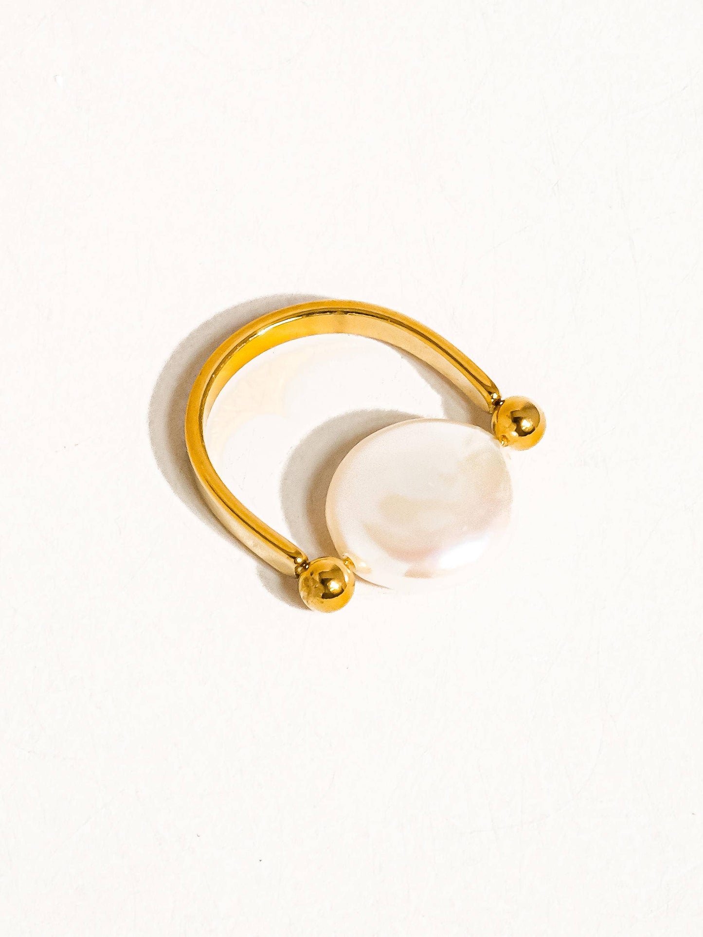 DORA 18K GOLD PEARL RING