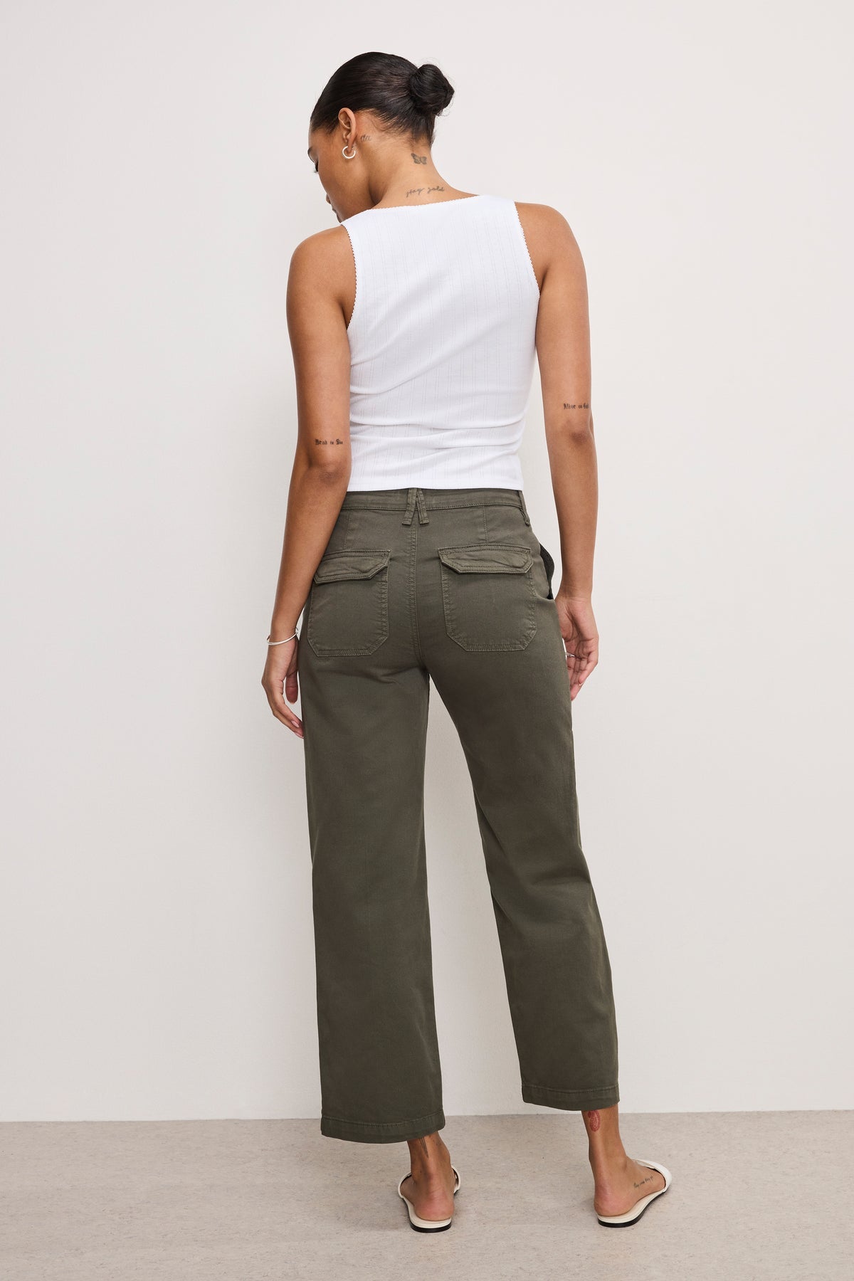 CARGO CROPPED TWILL PANTS