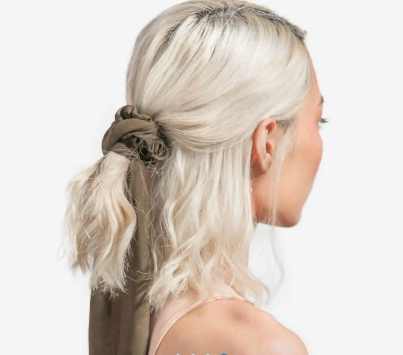 Crepe Scarf Scrunchie 2pc Set - Moss