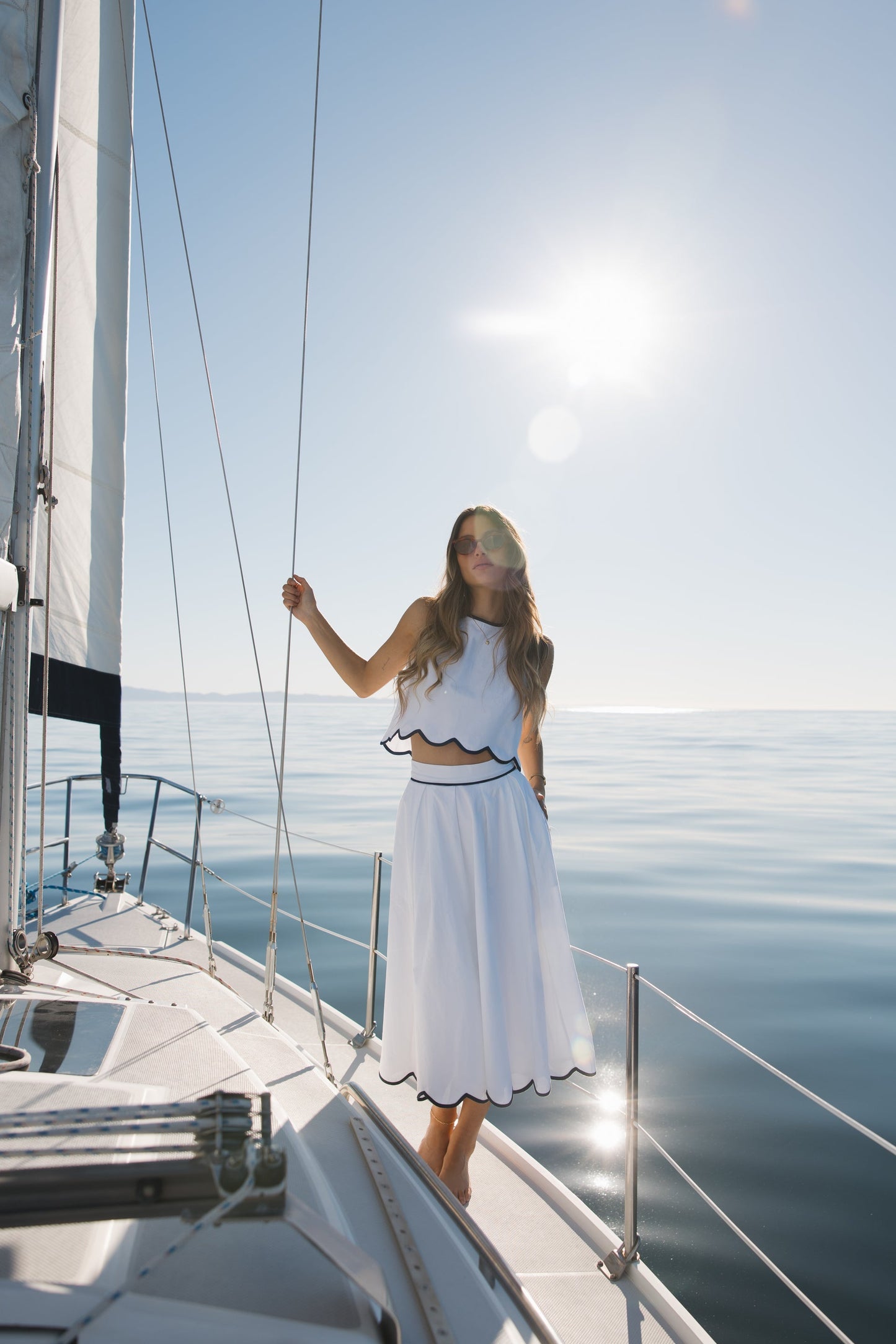 ALEXIS COTTON SCALLOP TOP