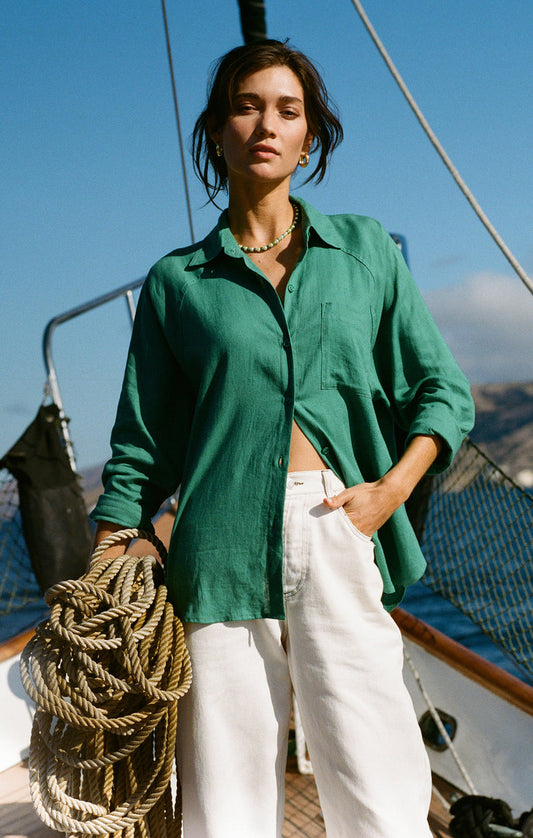 BOTANICAL LINEN TOP