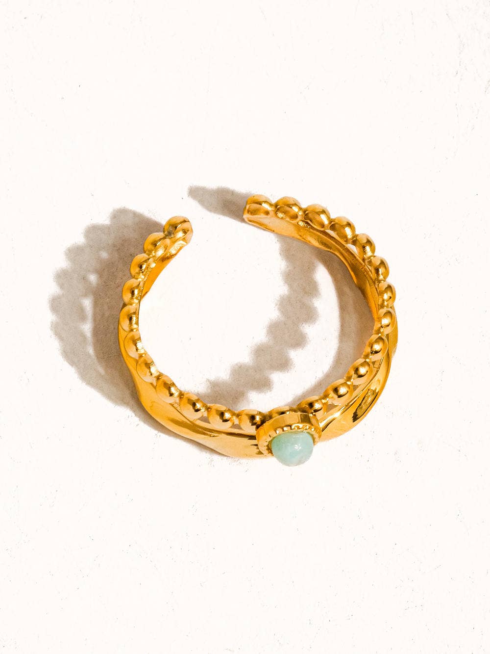 LERI 18K GOLD LAYERED STONE RING