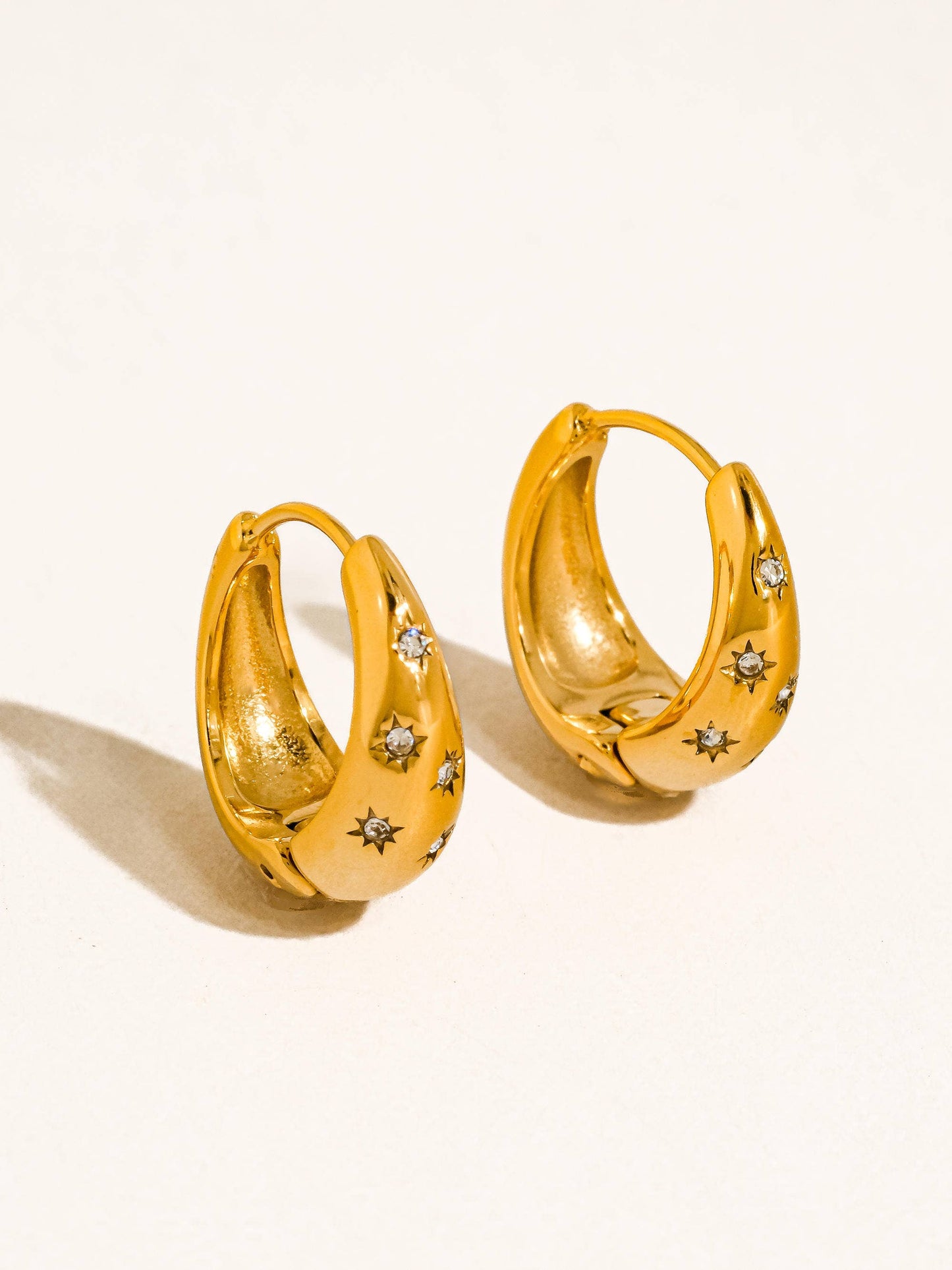 SOLIRA GOLD STAR HOOP EARRINGS