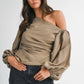 MALLORY ONE SHOULDER BALLOON SLEEVE TOP