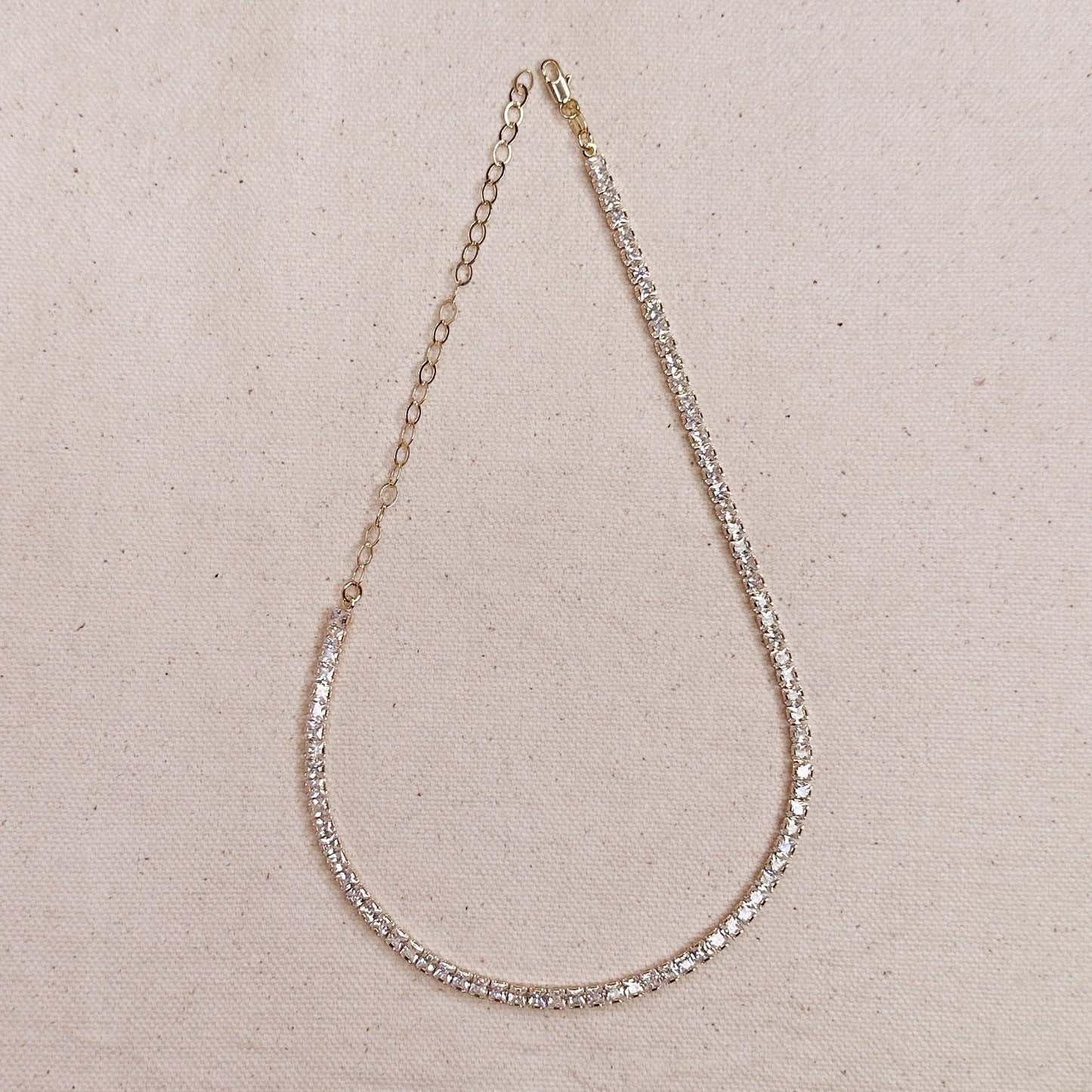 ANNE 18K GOLD FILLED TENNIS NECKLACE