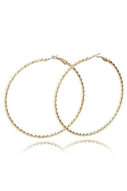 HYPO ALLERGENIC TWISTED HOOP EARRINGS