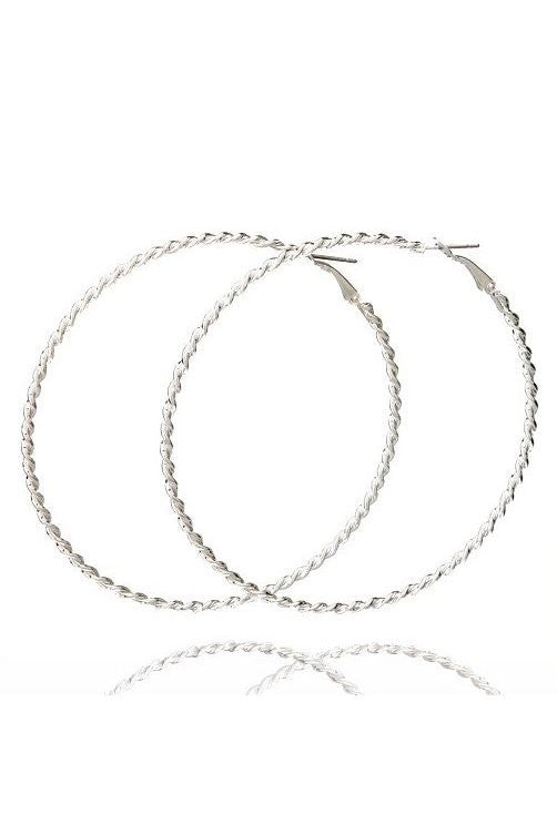 HYPO ALLERGENIC TWISTED HOOP EARRINGS