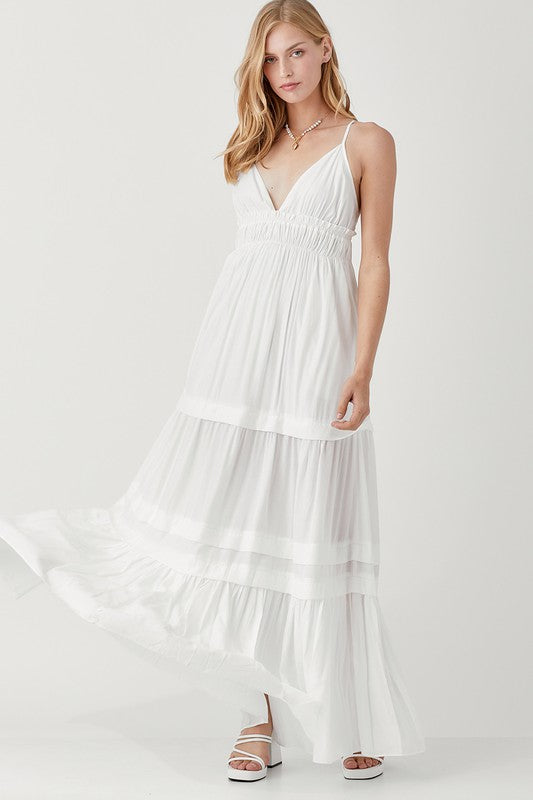 RUFFLE DETAIL MAXI DRESS