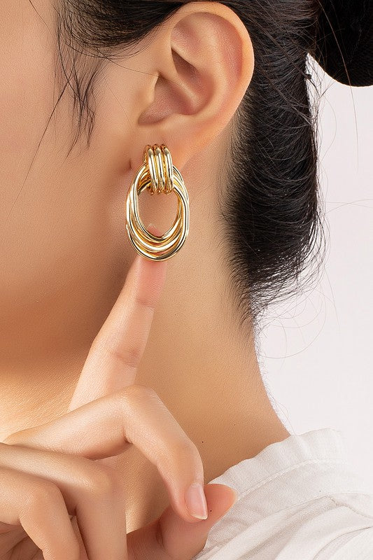 TRIO KNOT HOOP EARRINGS