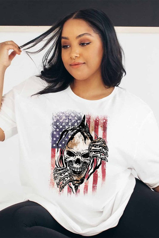 Flag Skull Graphic Tee