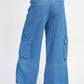 WIDE LEG DENIM PANTS WITH POCKETS