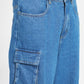 WIDE LEG DENIM PANTS WITH POCKETS