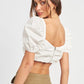 PUFF SLEEVE CROP TOP WITH RUCHED DETAIL