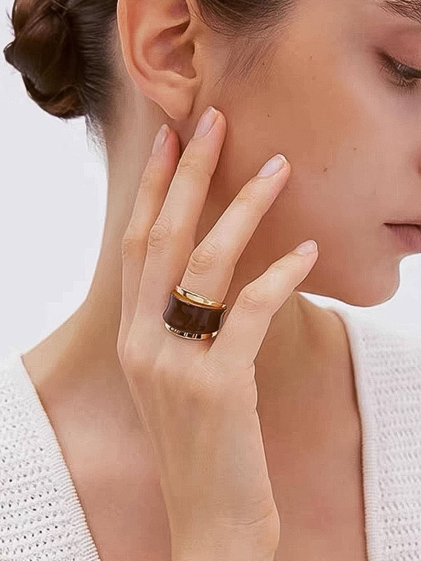 JOSIE 18K GOLD ENAMEL RING