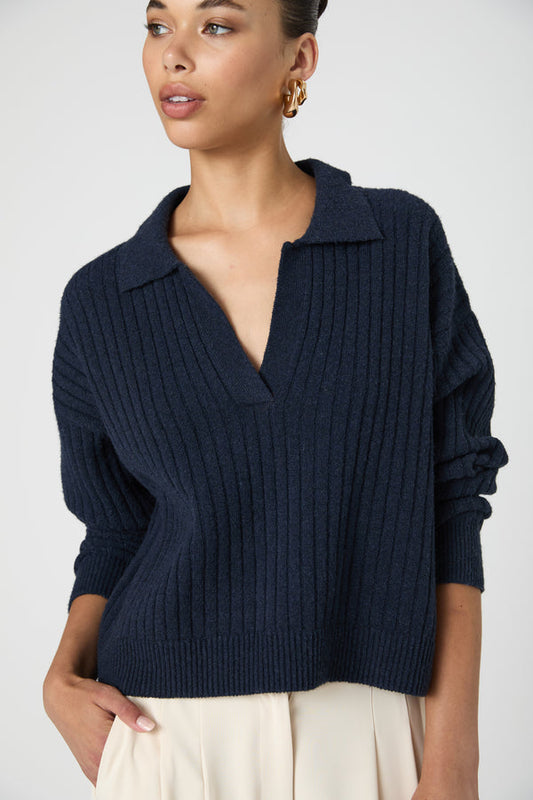 VHARI COLLAR LONG SLEEVE SWEATER