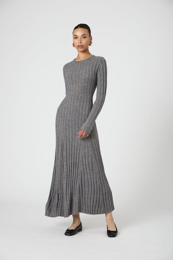 BABYSOFT LONG SLEEVE MIDI DRESS