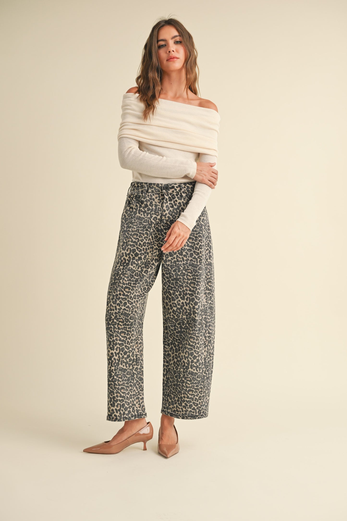 BARREL LEOPARD PANTS