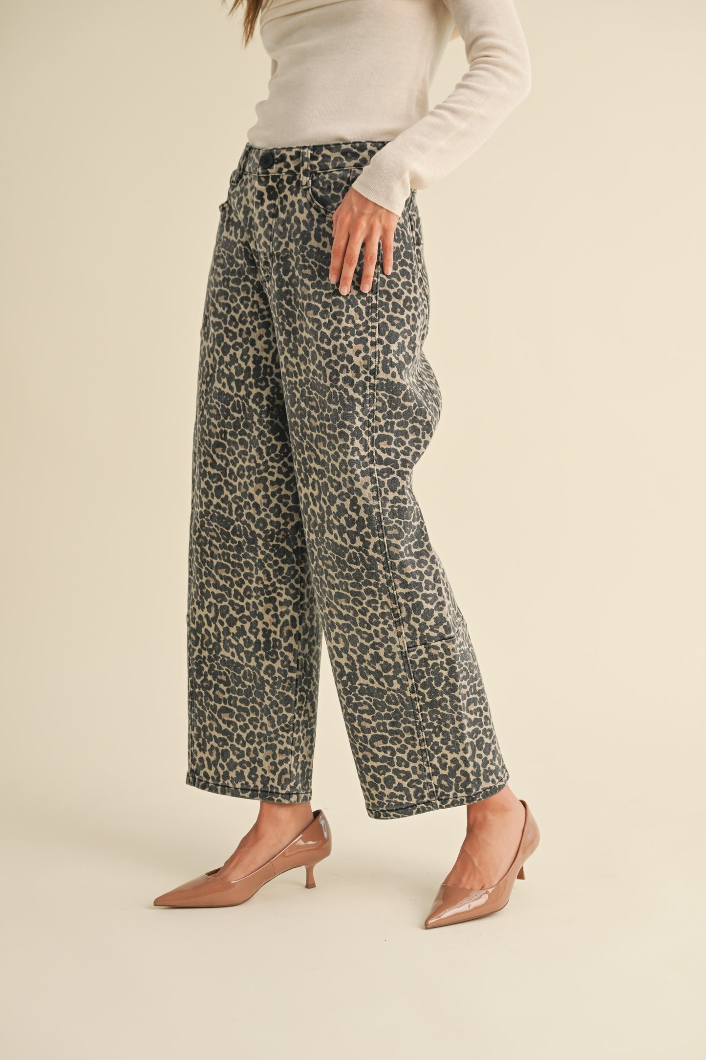 BARREL LEOPARD PANTS