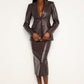 FAUX LEATHER SCULPTED BLAZER