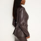 FAUX LEATHER SCULPTED BLAZER