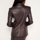 FAUX LEATHER SCULPTED BLAZER