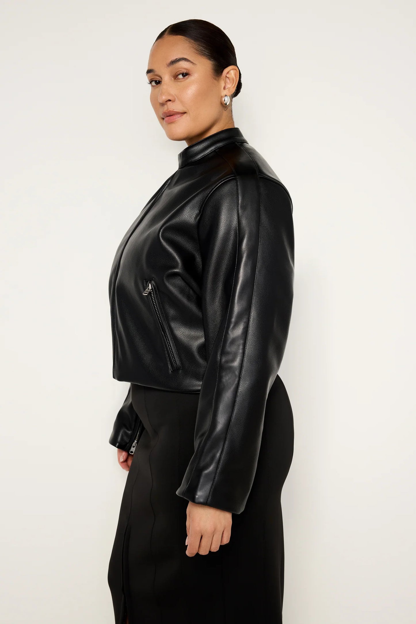 FAUX LEATHER MOTO JACKET