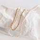 CAMRYN GOLD LAYERED PEARL CHAIN NECKLACE