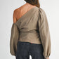 MALLORY ONE SHOULDER BALLOON SLEEVE TOP
