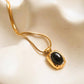 Dax 18K Gold Non-Tarnish Natural Stone Necklace