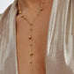 BEADED 18K GOLD TIE NECKLACE