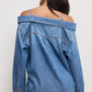 DENIM OFF SHOULDER SHIRT