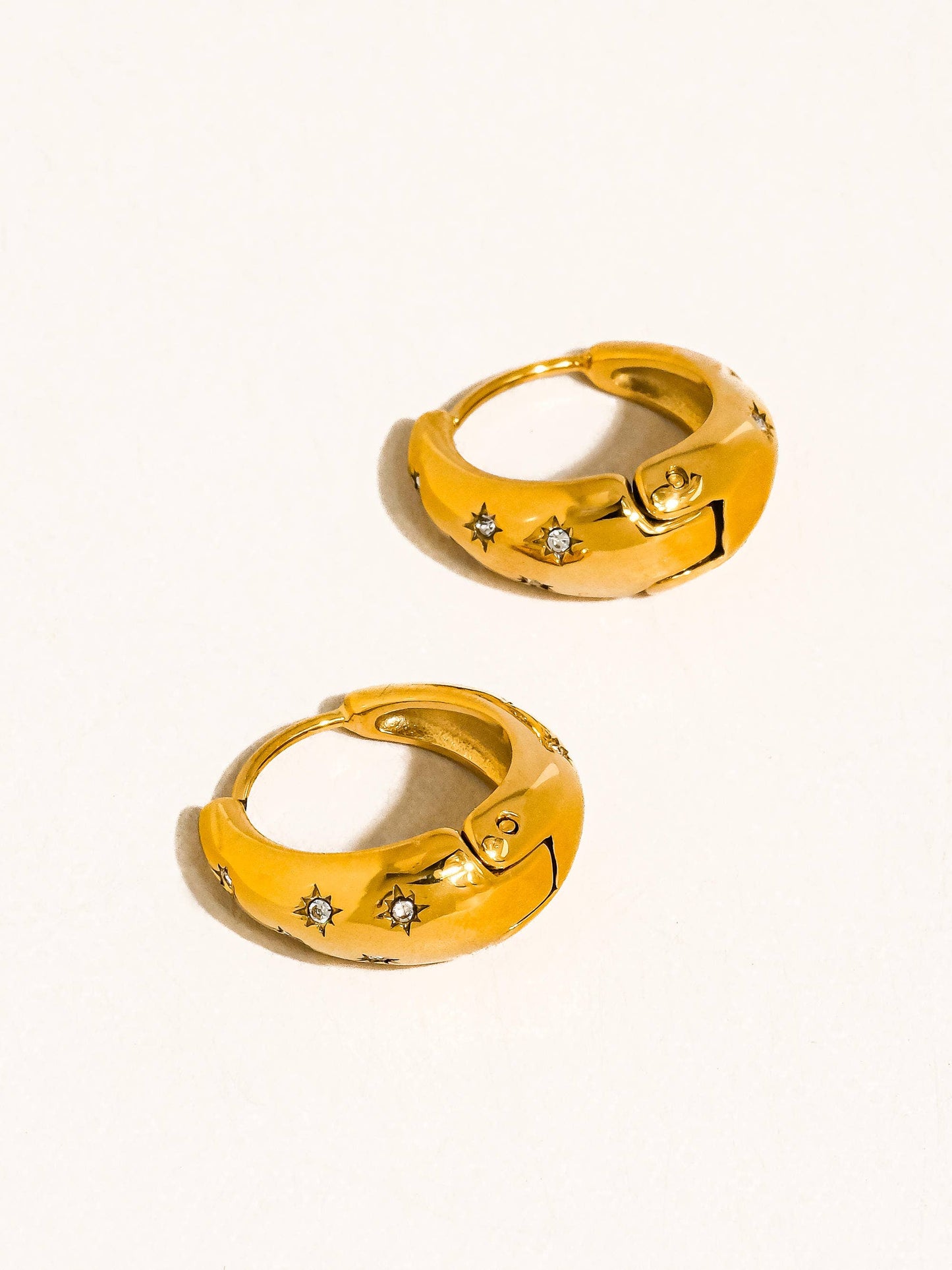 SOLIRA GOLD STAR HOOP EARRINGS