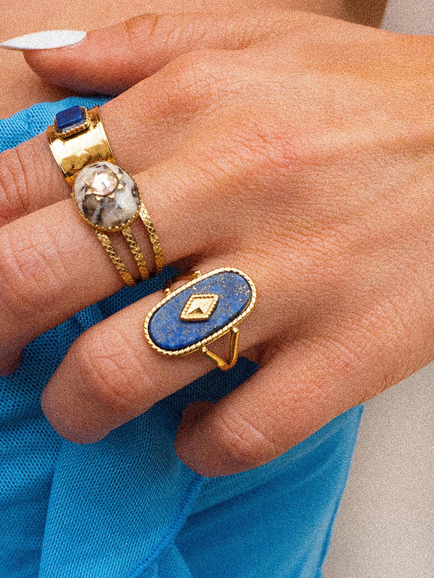 DAKOTA ADJUSTABLE NATURAL STONE RING