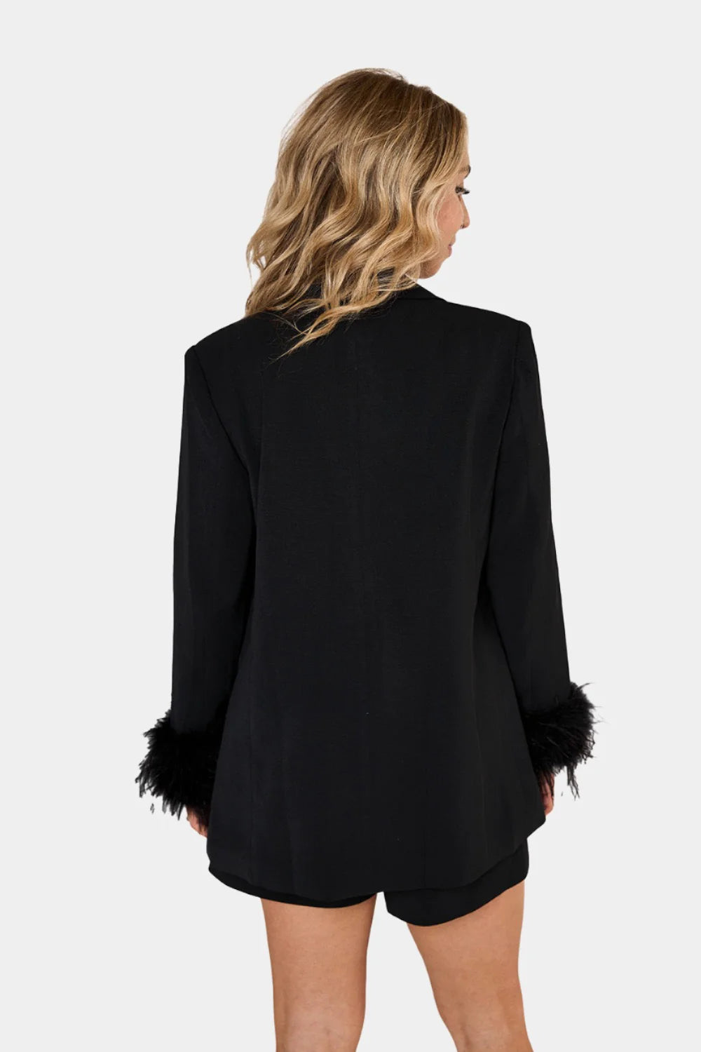 ELLE FEATHER TRIM BLAZER