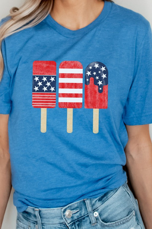 Patriotic American Flag Popsicles PLUS Graphic Tee