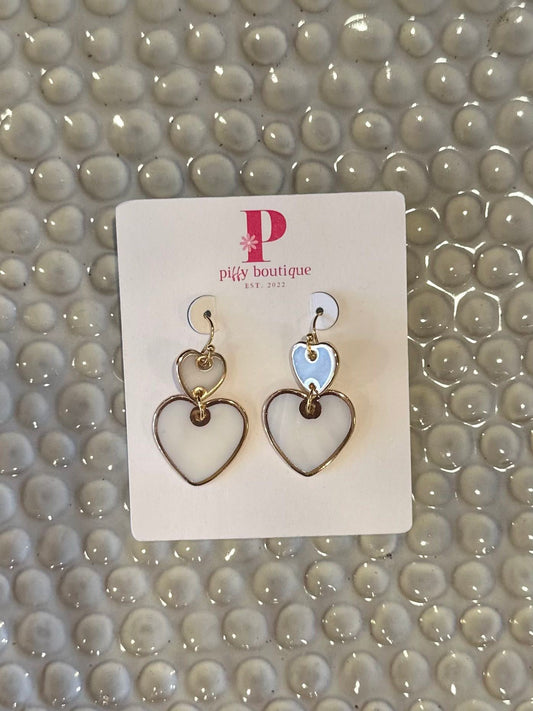 SHELLY GOLD DIPPED HEART EARRINGS