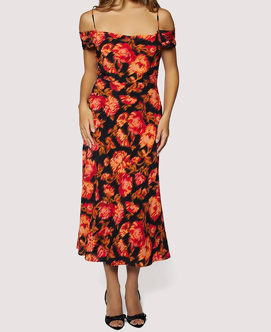 EVENING BLOOM MIDI DRESS