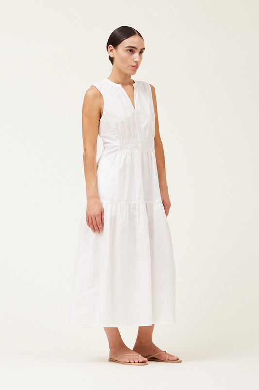 POPLIN MIDI DRESS