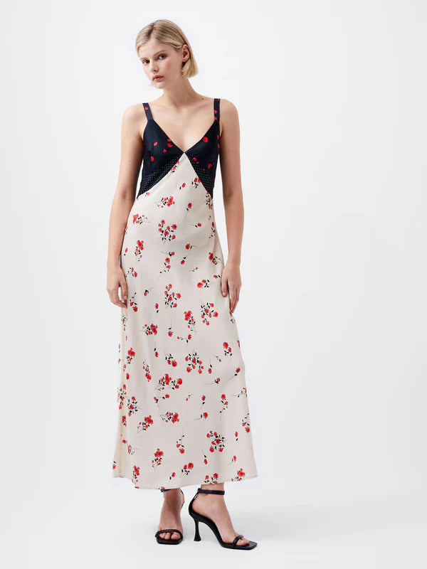 FLORAMOUR ENNIS SATIN SLIP DRESS