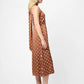 ENNIS SATIN POLKA DOT MIDI DRESS