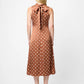 ENNIS SATIN POLKA DOT MIDI DRESS