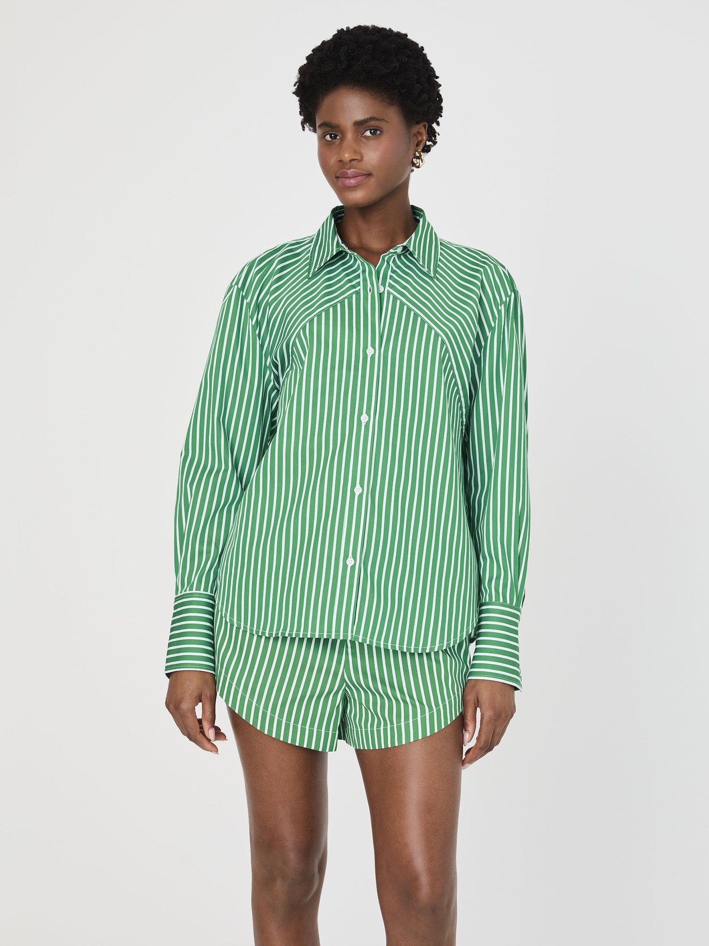 ALEXIS COTTON ANGLED YOKE SHIRT
