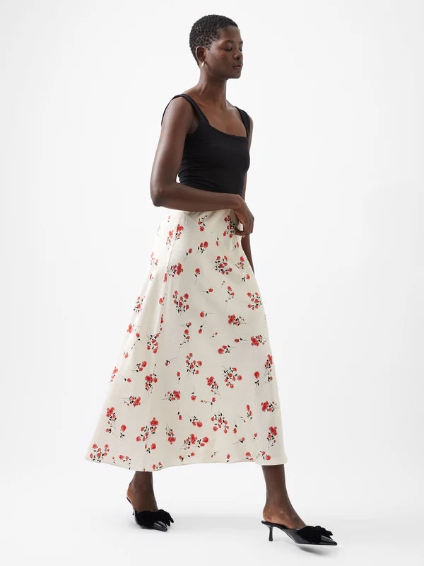 FLORAMOUR ENNIS SATIN MAXI SKIRT