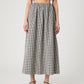 GINGHAM RUCHED WAIST MIDI SKIRT