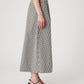GINGHAM RUCHED WAIST MIDI SKIRT